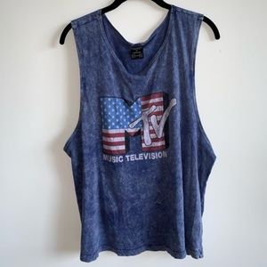 MTV Graphic Tee - Blue, Size 1X